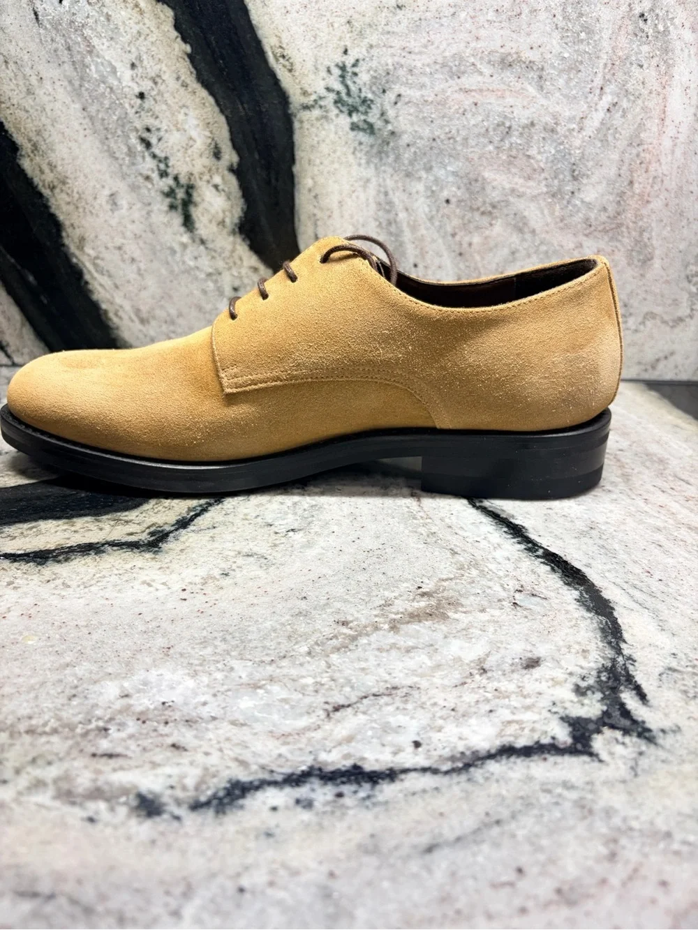 Plainclothes Golden Tan Suede Derby Shoes Men’s EU 42.5 US 9.5 Dainite Sole